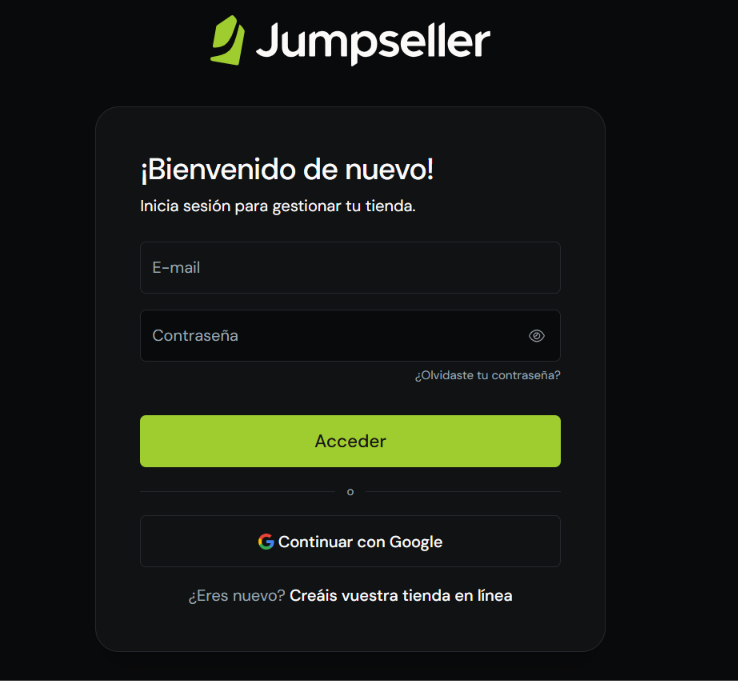 Botón Continuar con Google en la página de inicio de sesión