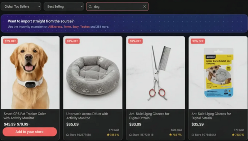 Pantalla de Product Finder de Importify para importar productos a Jumpseller