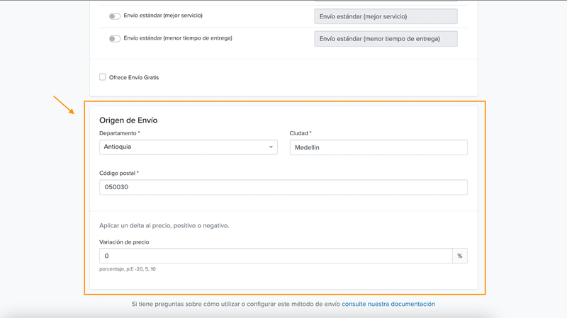 Configurar departamento