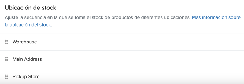 Widget de stock de ubicaciones