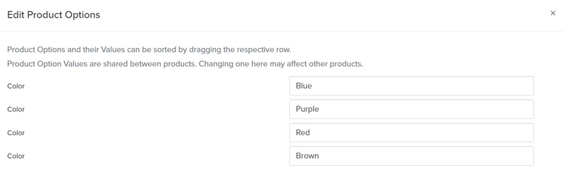 edit options