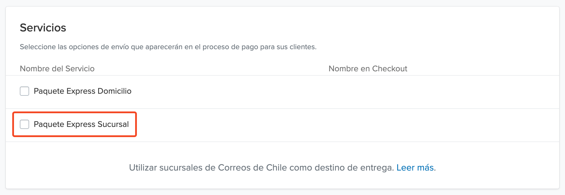 Utilizar sucursales como destino de entrega