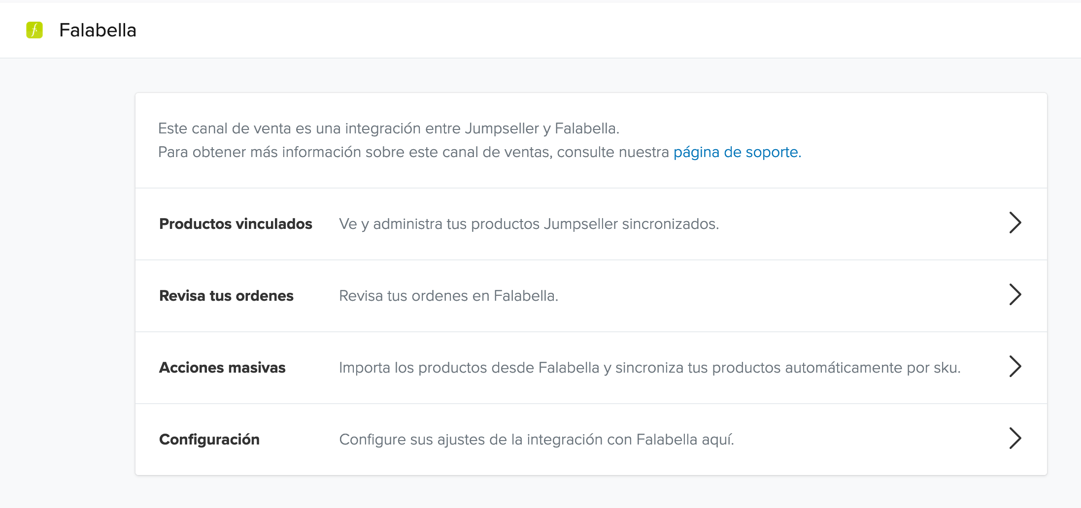 Dashboard de Falabella Marketplace