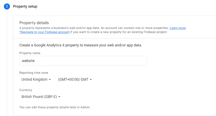 property setup