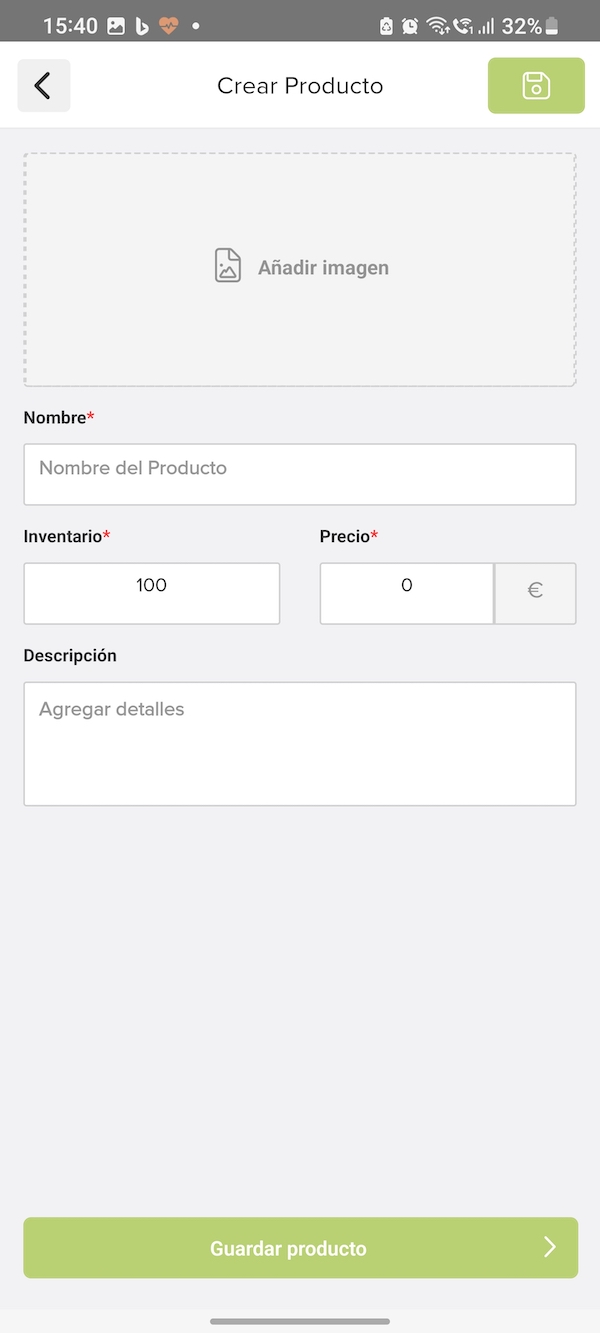 pos crear producto