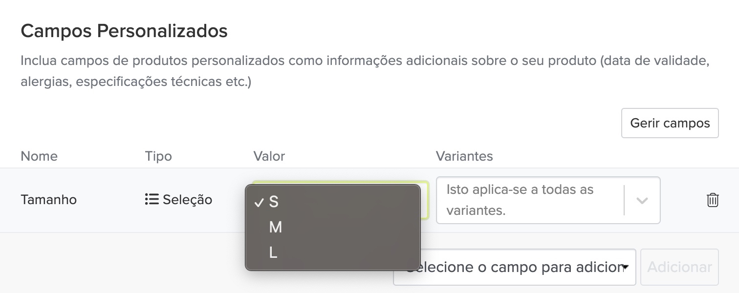 exemplo de campo personalizado